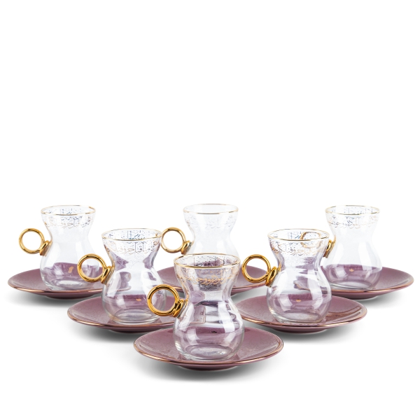 Tea And Arabic Coffee Set 19Pcs From Joud - Purple