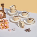 Turkish  Coffee Set 12Pcs From Joud - Beige