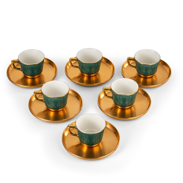 Turkish  Coffee Set 12Pcs From Majlis - Green