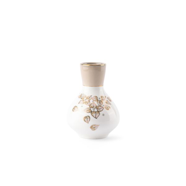 Vase - beige w gold   