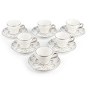 Turkish  Coffee Set 12Pcs From Harir - Grey