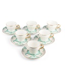 Turkish  Coffee Set 12Pcs From Harir - Green