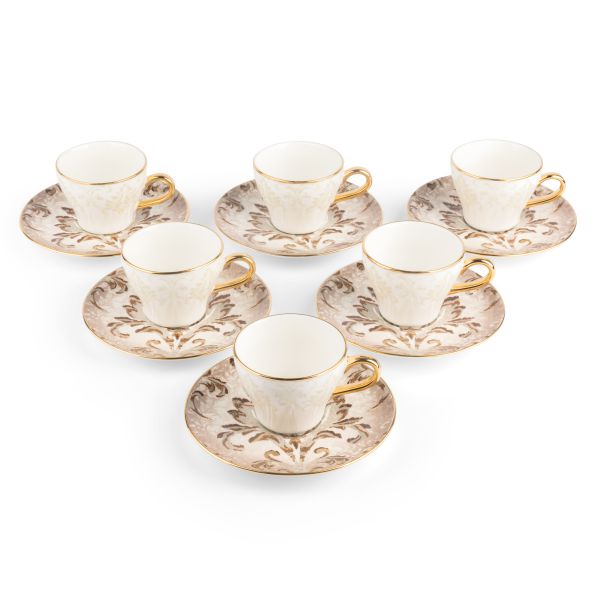 Turkish  Coffee Set 12Pcs From Harir - Brown