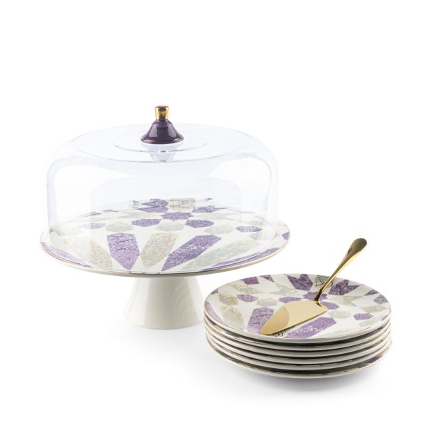 Cake  Serving Set 9Pcs From Amal - Purple