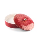 Large Date Bowl From Rattan - Red