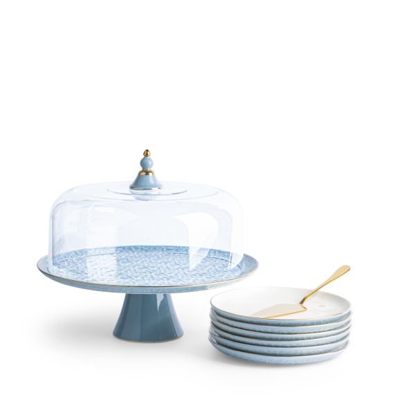 Cake  Serving Set 9Pcs From Crown - Blue