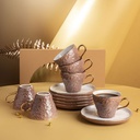 Turkish  Coffee Set 12Pcs From Crown - Brown