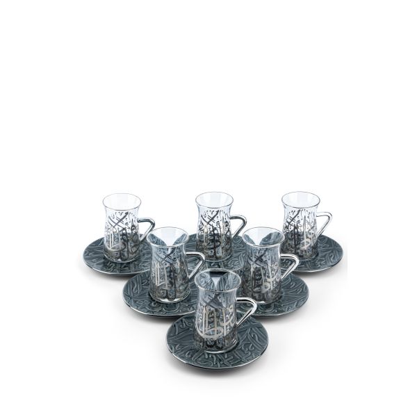 Tea Glass Set 12 Pcs From Diwan -  Blue