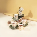 Porcelain Tea Cups 12 pcs From Diwan -  Green