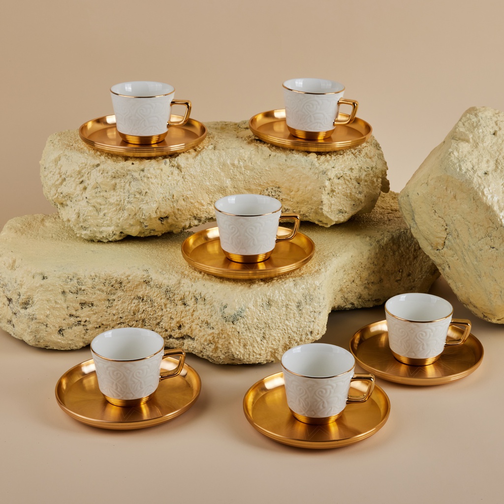 Turkish  Coffee Set 12Pcs From Majlis - White
