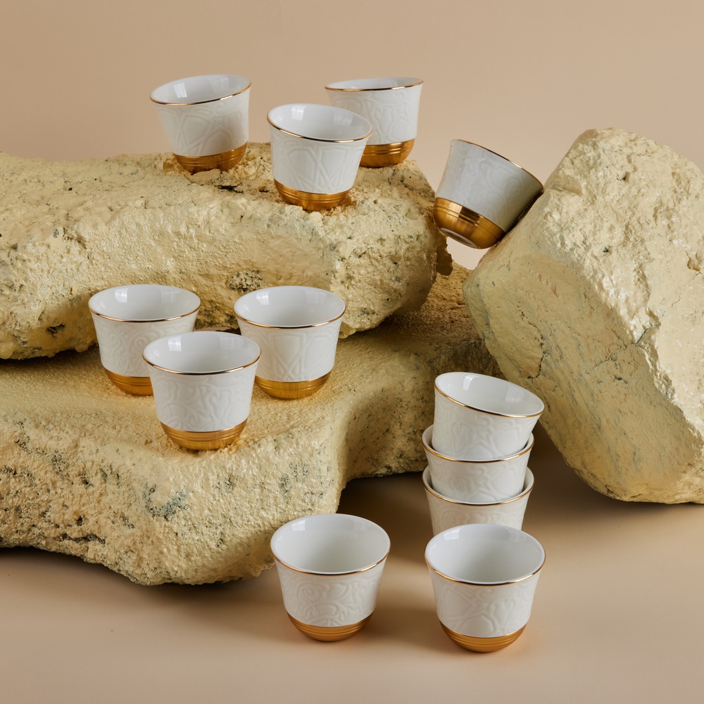 Arabic Coffee Cups Set 12 Pcs From Majlis - White