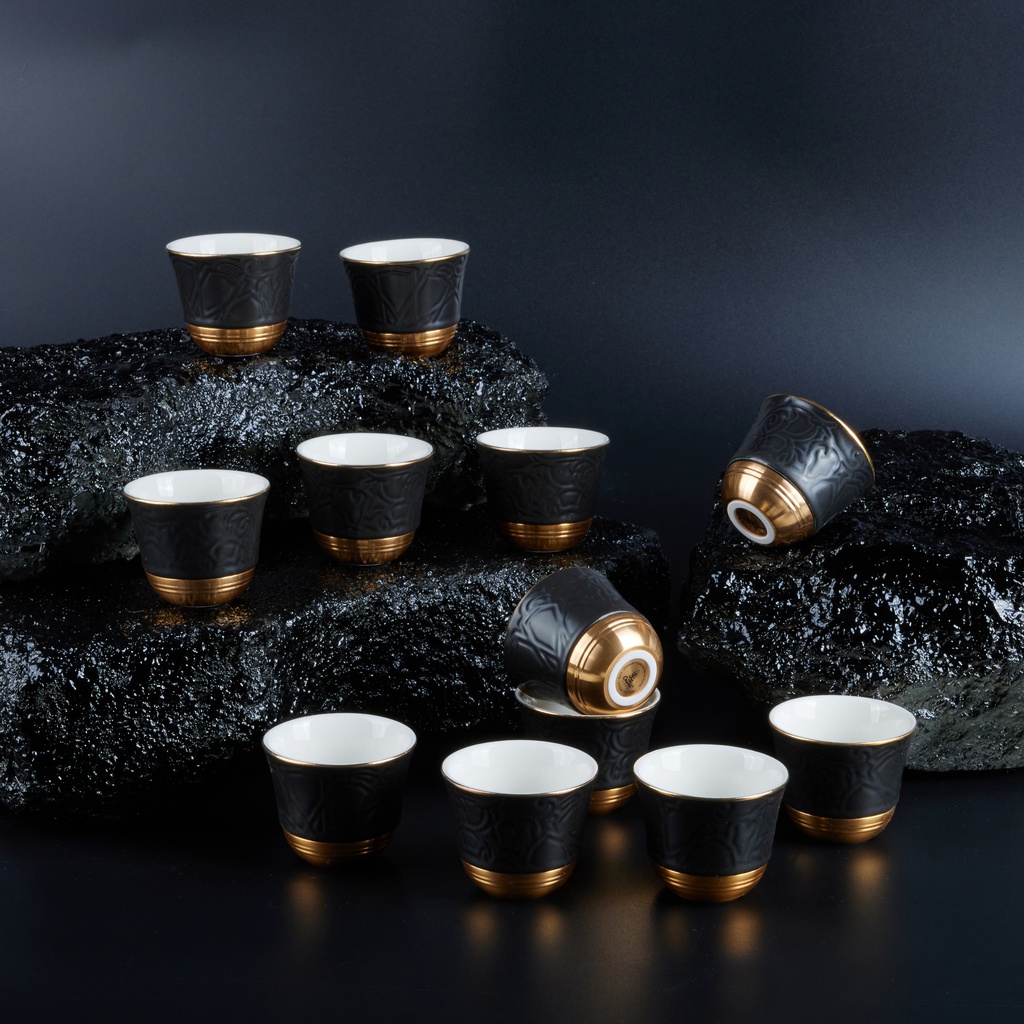 Arabic Coffee Cups Set 12 Pcs From Majlis - Black