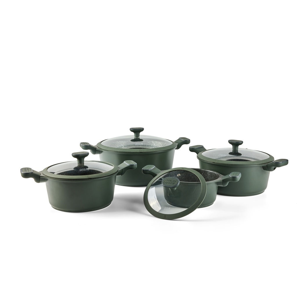 Nonstick Cookware Set, 8 pieces-Green