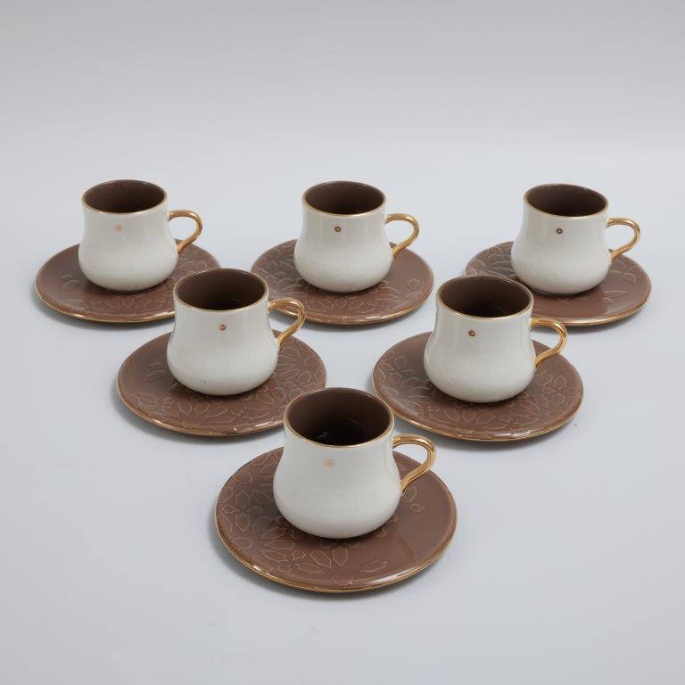 6cup 6saucer 200CC - Brown   