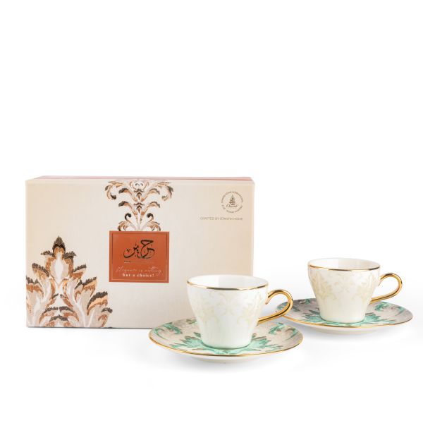 Tea Porcelain Set 12 Pcs From Harir -Green