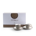 Tea Porcelain Set 12 Pcs From Crown - Grey