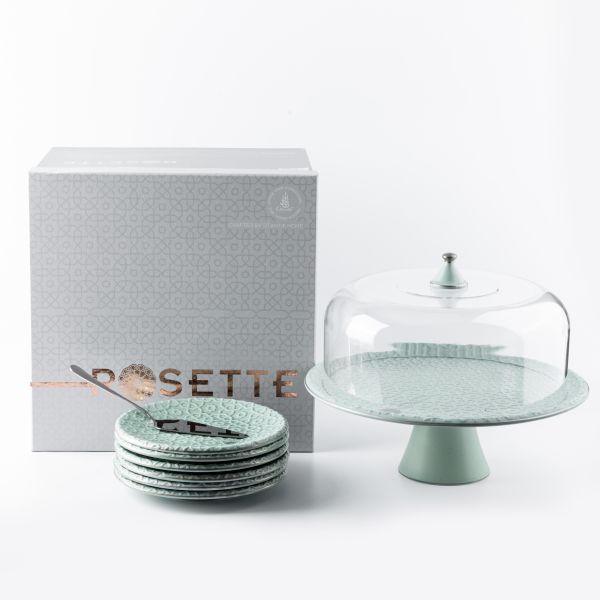 Cake Serving Set From Rosette - Blue