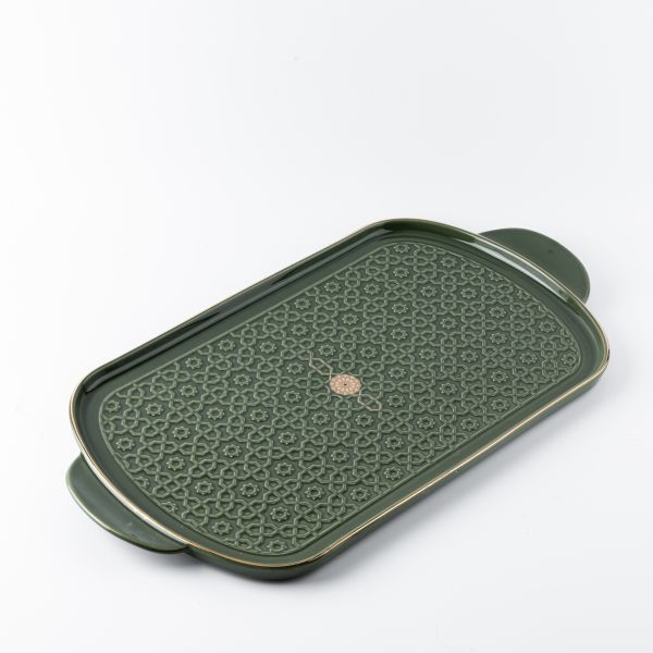 Serving Tray From Rosette - Green