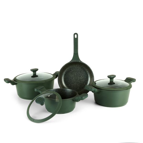 Nonstick Cookware Set 7 Pieces  GREEN-BLACK