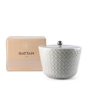 Large Porcelain vase With Cover From Rattan - Grey