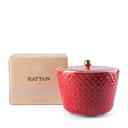 Large Porcelain vase With Cover From Rattan - Red