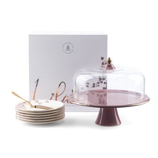 [ET1986] Cake  Serving Set 9Pcs From Lilac - Purple