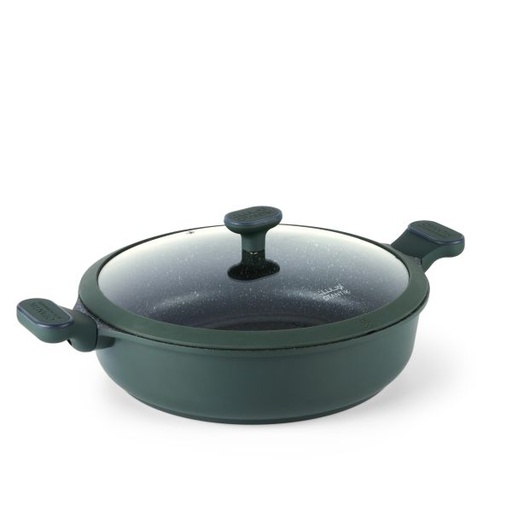 [BC0016] Non-Stick Shallow Casserole  GREEN-BLACK  32CM